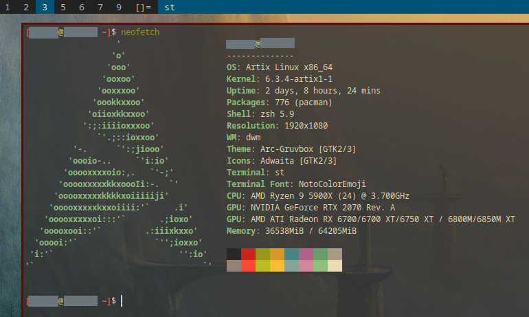Desktop - Neofetch - QEMU Desktop - Neofetch - QEMU